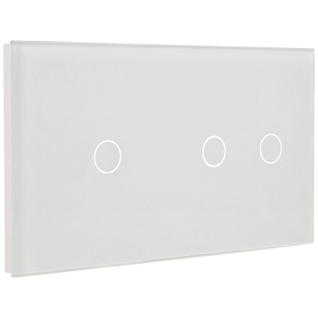 Double switch panel with 3 buttons