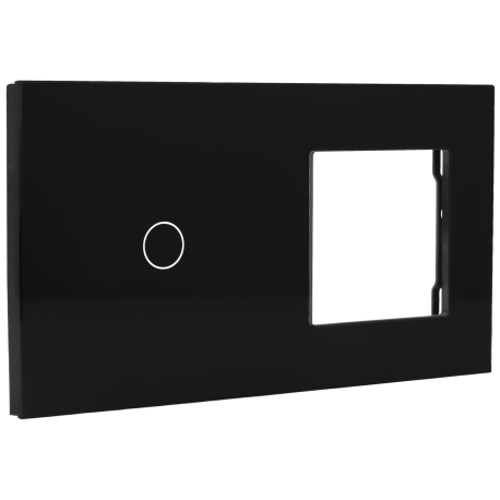 Switch panel with 1 button and frame for 1 device