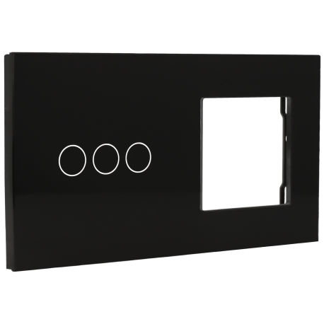 Switch panel with 3 buttons and frame for 1 device