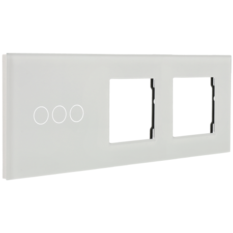 Switch panel with 3 buttons and frame for 2 devices