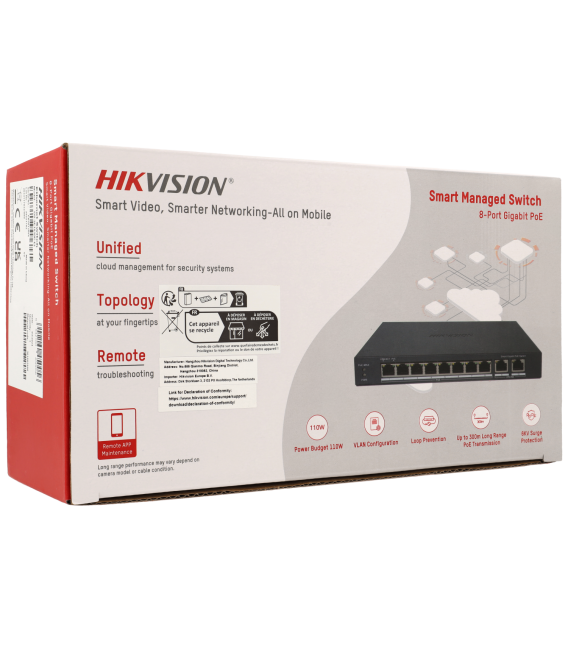 HIKVISION PRO 10 ports cloud switch with 8 PoE ports